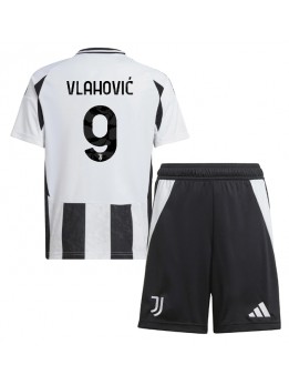 Juventus Dusan Vlahovic #9 Replika Hemmakläder Barn 2024-25 Kortärmad (+ byxor)